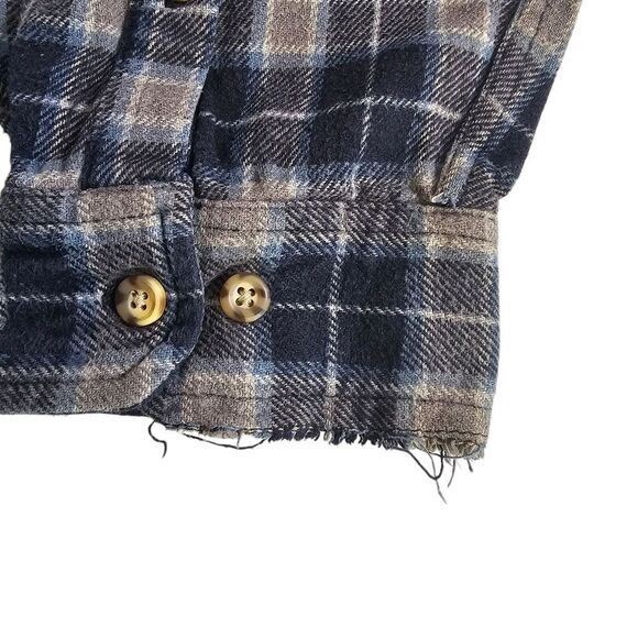 Carhartt Blue & Gray Plaid Flannel Shirt Men's Size XL - Picture 3 of 6